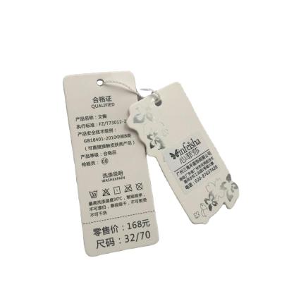 China Sustainable Luxury Cardboard Hang Tags Clothing Hang Tag Custom Hang Tag for sale