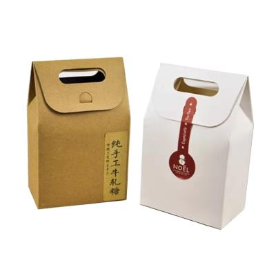 China Recyclable custom white paper card printing craft paper bag candy kraft paper bag for gift for sale