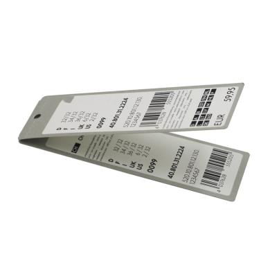 China Sustainable Custom Printing Widely Use Garment Apparel Apparel Data Price Paper Variable Ticket Hang Tag For Clothing for sale