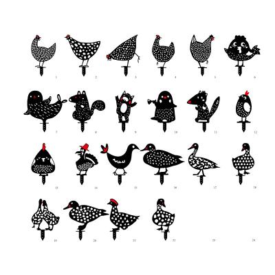 China Chicken Stakes Yard Art Metal Decor Chicken Yard Eco-friendly Plastic Art and Farmhouse Decor Metal Chicken Yard Art China for sale