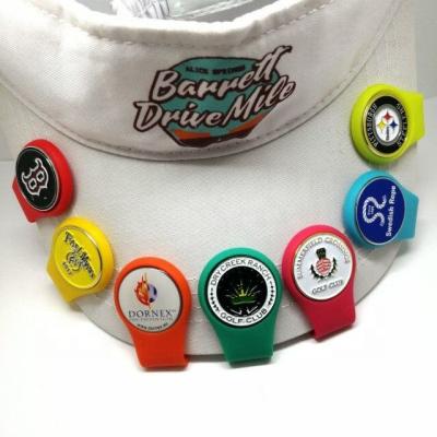 China Folk Art Magnetic Silicone Cap Clip With Golf Ball Marker Golfer Gift 6 Colors for sale