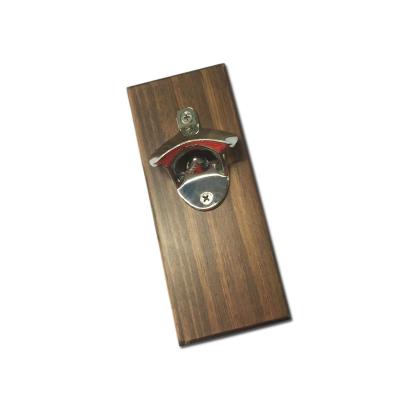 China Sustainable Wall Mounted Bottle Opener With Magnet BEER Bottle Opener About Reclaimed Wood Stained for sale