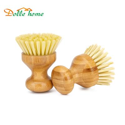 China Sustainable Wooden Wire Pot Scratch Brush For Dish Cleaning for sale