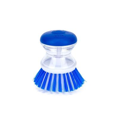 China Viable Home Palm Brush Kitchen Plastic Soap Dish Scrubber Cleaning Dispensing Brush for sale