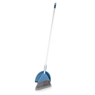 China 2022 Amazon hot-selling house broom and dustpan set with steel handle for indoor and outdoor for sale