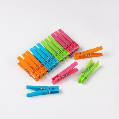 China Traditional Factory Colored Plastic Spring Clothespin Small Clip Drying Clothes Hanging Pegs Clothespins for sale