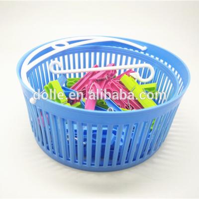 China Collapsible Door Use Folding Outlet Plastic Laundry Basket with Pegs for sale