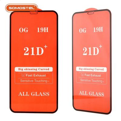 China Mobile Phone Tempered Glass 21D+ Bubble Free High Clear Glue Free High Clear 9H Glue Full Para Celulares for sale