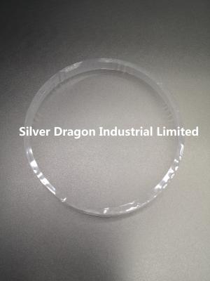 China Clear PVC Shrink Round bands with blue tint , 412mm LF X 35+10mm X 0.05mm for sale