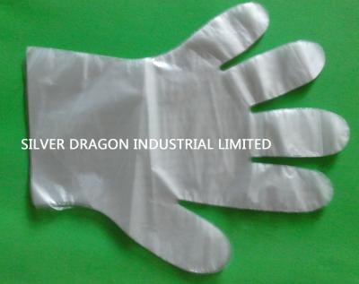 China Clear embossed HDPE disposable gloves with sizes of S,M,L for sale