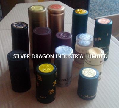 China Tamper proof PVC Shrink cap seals for neck wrapping for sale