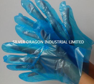 China Embossed Disposable gloves, Blue color, Size S,M,L for sale