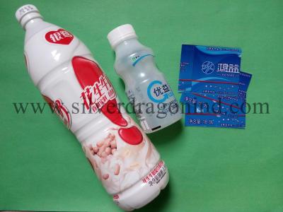 China PVC shrink label sleeve or band for bottled water, beverage, drinks,juice and milk packing for sale