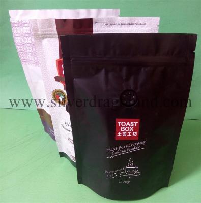 China Stand up Coffee Bag with zipper and gas valve (250 gram) for sale