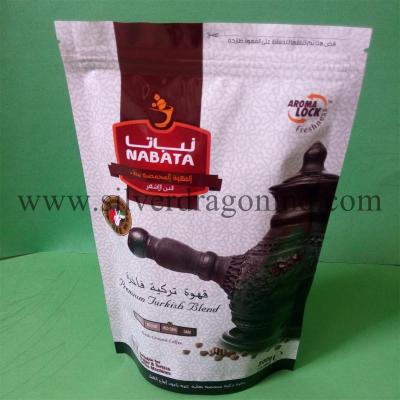 China Stand up Coffee Bag with zipper and one way valve (300 gram) for sale