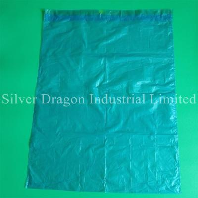 China light blue drawstring garbage bags, made of HDPE, heavy duty, high quality, competitive price, professional producer for sale