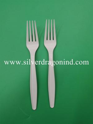 China Corn starch fork with 15cm length in white color for sale