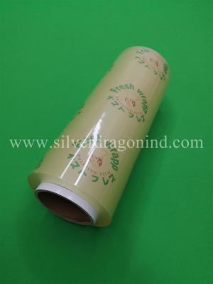 China Food grade PVC cling film with cheap price( Fresh wrapp) 10microns x 300mm x 400m for sale