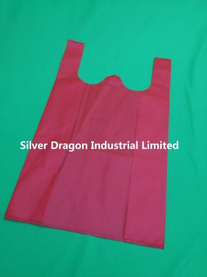 China Non-woven singlet bags, red, 30*14*50cm*50gsm for sale