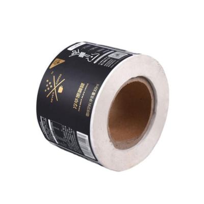 China Luxury Packaging Bottle Embossed Roll Logo Waterproof Custom Gold Foil Labels Biodegradable Stickers Printing For Food Cosmetic for sale