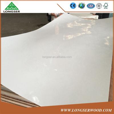 China Indoor Waterproof Polyester 3mm Glossy Decorative White Plywood for sale