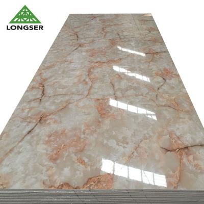 China High 3.0mm Wall Panels PVC Durable Glossy Decorative 3.5mm Marble Sheet UV Panel for sale