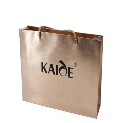 China Gold Brown Paper Bag Gift Bags Personalized Logo Coloured Paper Bags for sale