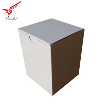 China Free sample 300GSM coated paper box white color packaging closure itself box for sale