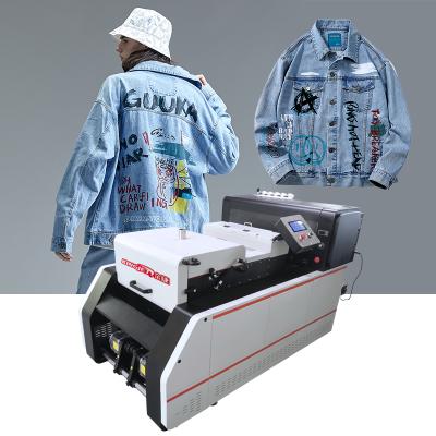 China Garment Shops Digital Transfer Film I3200 Directs 30cm Inkjet Printer DTF PET Film Printer With Flip Powder Machine for sale