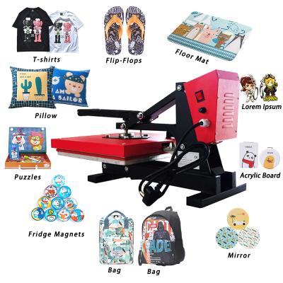 China Durable Efficient Stone Structure+cost 40x50 Swing T-shirt Press Heat Transfer Machine Fabric Color Clothing Logo Printing Machine for sale