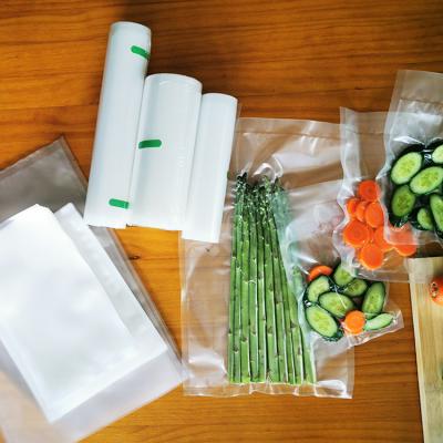 China Custom Food Storage Rolls Vacuum Under Barrier Pouch Biodegradable Sealer Plastic Embossed Packaging Vacuum Bags for sale