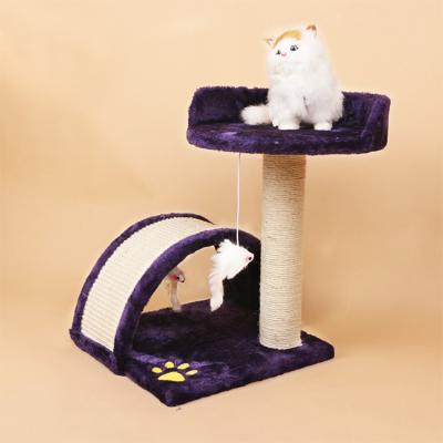 China Cat Tree Tower Wholesale Wooden Viable Cat Toy Cat Furniture Multilevel Tree House for sale