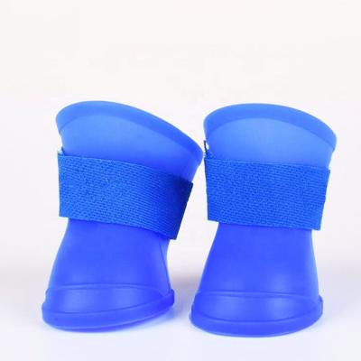 China Viable Dog Rain Snow Boots Silicone Pet Shoes For Cute Small Dog Puppy for sale