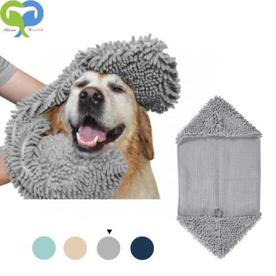 China Super Viable Microfiber 60x35cm Soft Absorbent Chenille Quick Dry Pet Bath Towel For Dog And Cat In China for sale