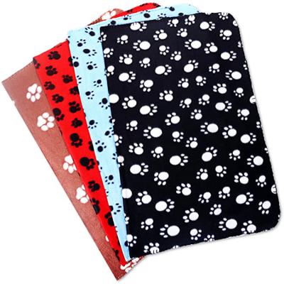 China Travel Soft Warm Blanket For Cute Pets Paw Prints Pet Puppy Covering Cat Blanket, Throw Durable for sale