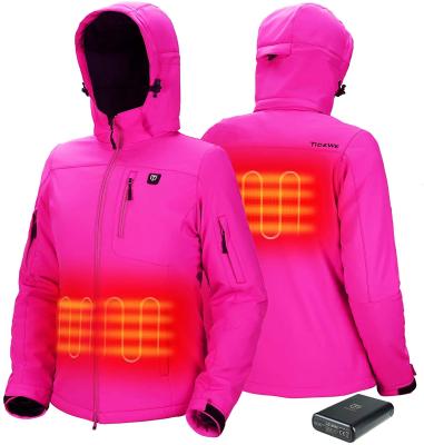 China Waterproof OEM Wholesale Men And Women Usb Rechargeable Battery Electric Heated Jacket Heated Coat Soft Shell for sale