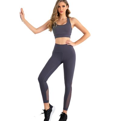 China Breathable High Waist Gym Leggings For Women Custom Logo Yoga Set for sale