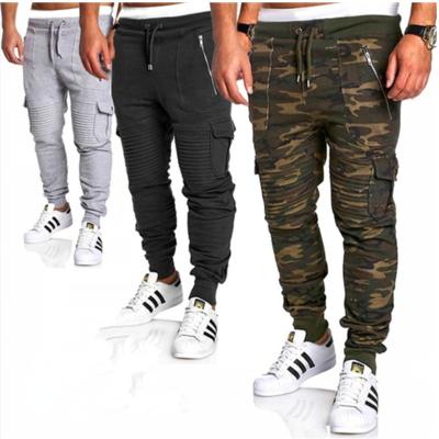 China 2020 Anti-Wrinkle Mens Joggers Patchwork Gyms Fitness Cotton Sweatpants Mens Streetwear Elastic Slim Stacked Sports Long Pants for sale