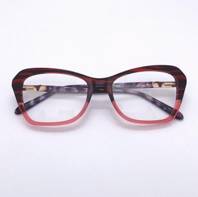 China Acetate With Metal Fashion New Design Eyewear Glasses Acetate Material Legs with springs Optical Frames Glasses For Make Myopia Glasses for sale