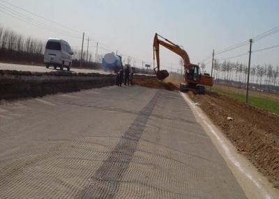 China Lower Elongation Fiberglass Geogrid for Runway , Glass Fiber Geogrid for sale