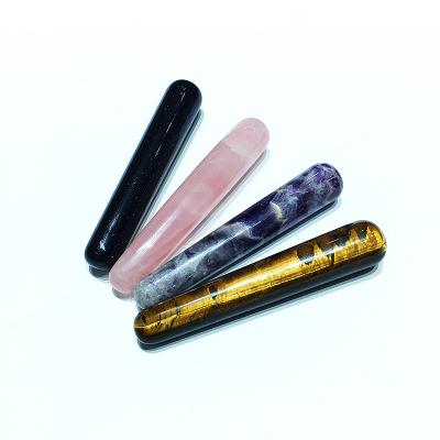 China Wholesale Natural Crystal Massage Stick China Amethyst Rose Quartz Aura Treatment Facial Stick for sale