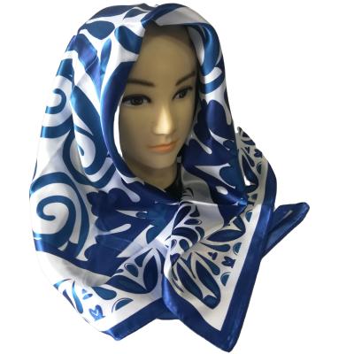 China Silk Polyester As Scarf Women's Fashion Large Square Pattern Polyester Scarf for sale