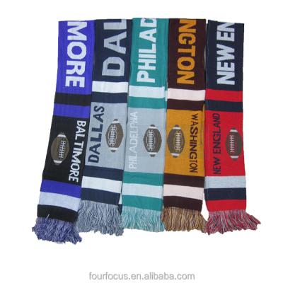 China Long Knitted Football Fan Winter Scarf for sale