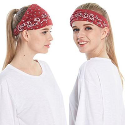 China Simple Fashion Ladies Tank Top Paisley Print Headband for sale