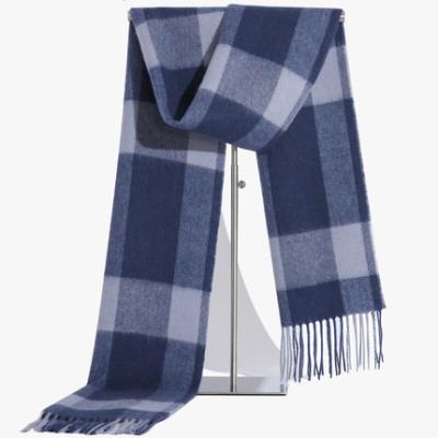 China Acrylic Men's WarmCheck Scarves Brushed Cashmere Wool OEM Scarf for sale