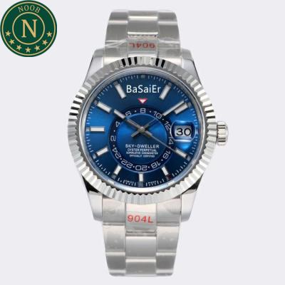 China Date Noob Factory 9001 Motion Night Vision 904L Stainless Steel Sapphire Glass Waterproof Multiple Time Zone Sky RLX Eyes for sale