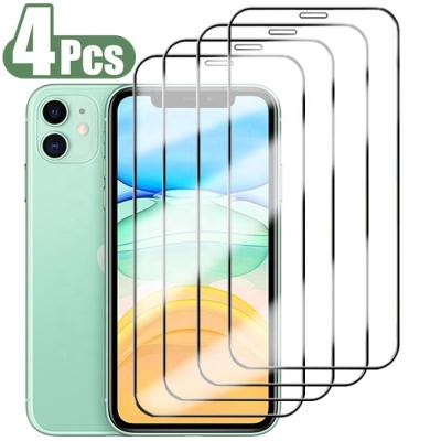 China Premium 4PCS 9H 2.5D Mobile Phone Tempered Glass Screen Film For Apple iPhone 11 12 13 pro Max Screen Protector for sale