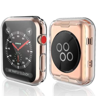 China Clear CASE For Apple Watch Slim Watch Cover New 360 For Apple Watch Case 42mm 38mm 40mm Soft Clear 44mm Tpu Screen Protector For Iwatch Se 6 Series 5 4 3 for sale