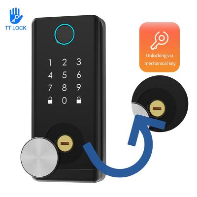 China Airbnb WAFU 5 in 1 Smart Lock Entry Fingerprint Password IC Card Key Deadbolt TTLock Bluetooth Automatic Door Lock for Home Office for sale