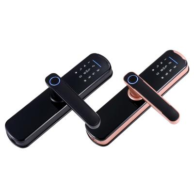 China Tuya WiFi Password WAFU Tuya WiFi Remote Control Dynamic Waterproof App Smart Biometric Door Lock Fingerprint Door Handle Keyless Digital Lock for sale